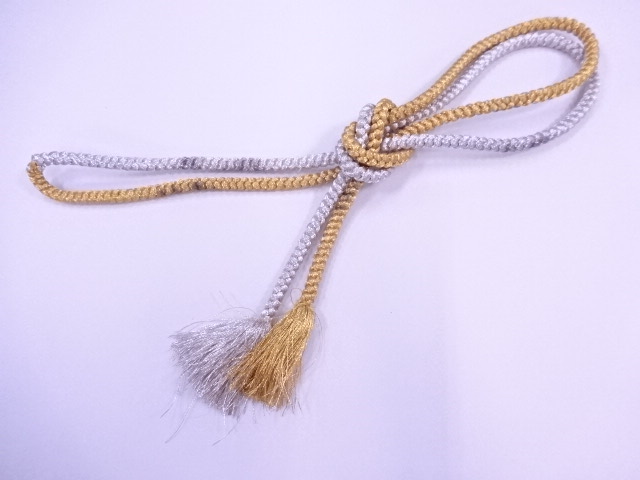 リサイクル　和装小物　帯締め　礼装用　金銀糸　正絹　手組　四つ丸組